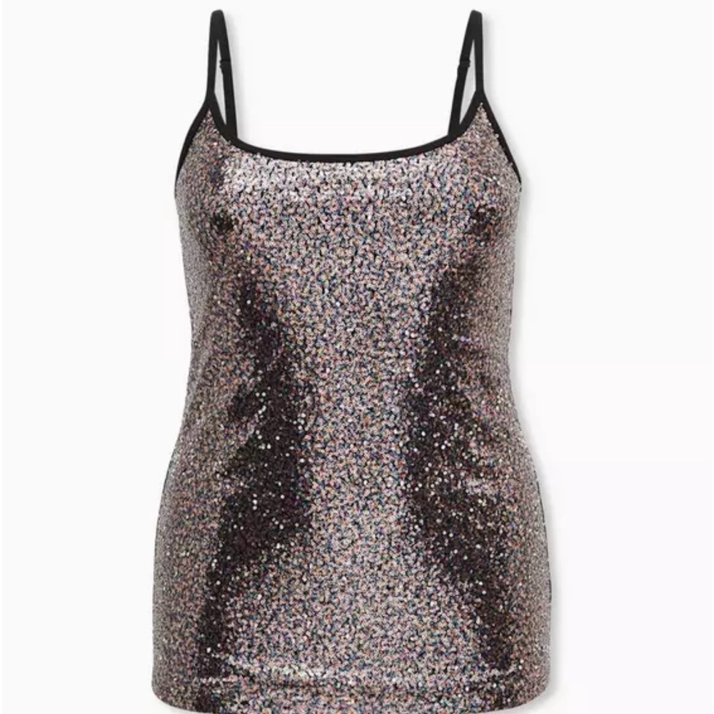 Sequin Black and Silver Women's Top